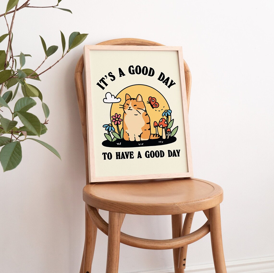 Its A Good Day To Have A Good Day Cat Poster Cute Retro Classroom Print - Image 3