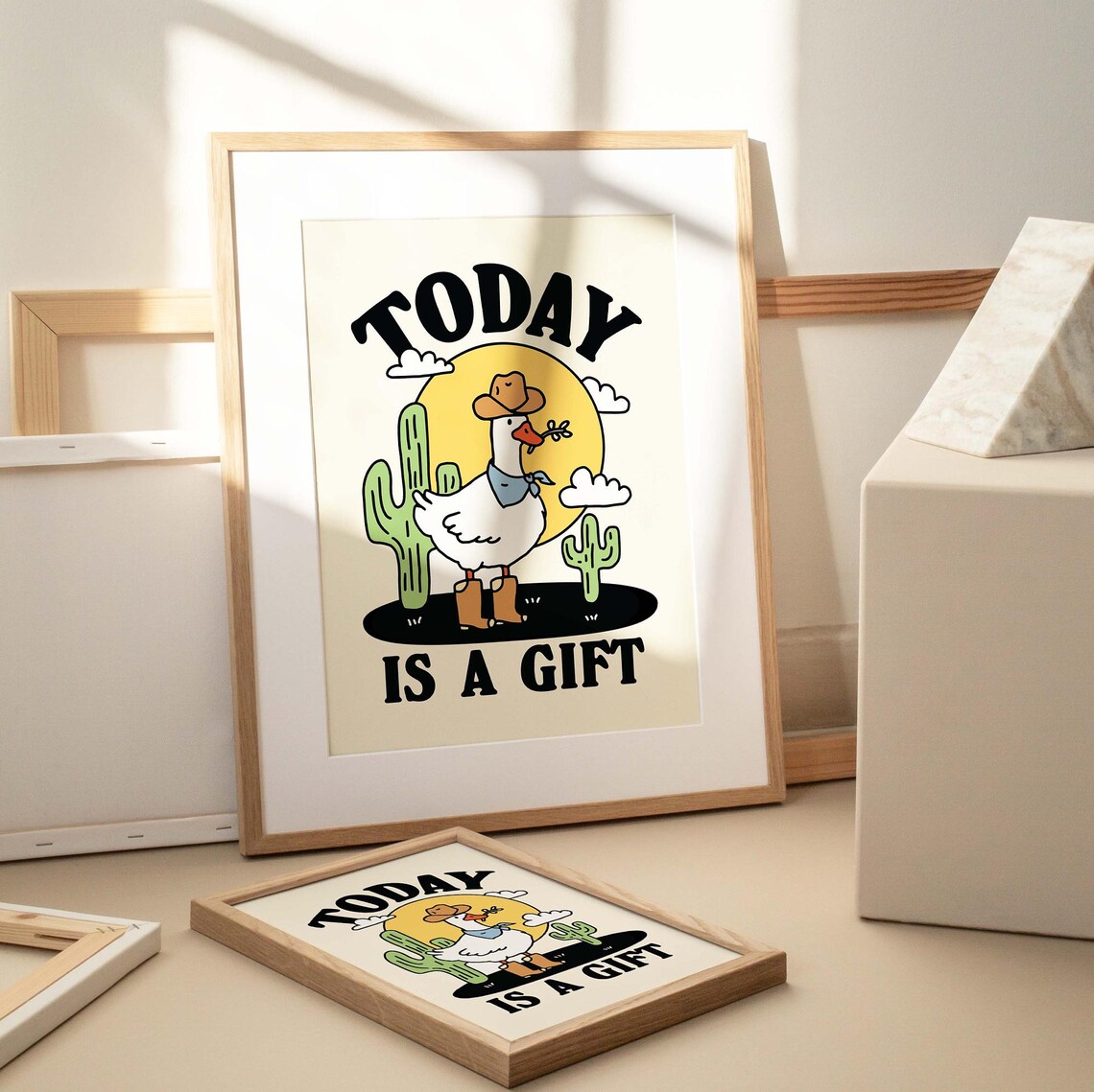 Positive Cowboy Goose Christian Howdy Poster Print - Image 2