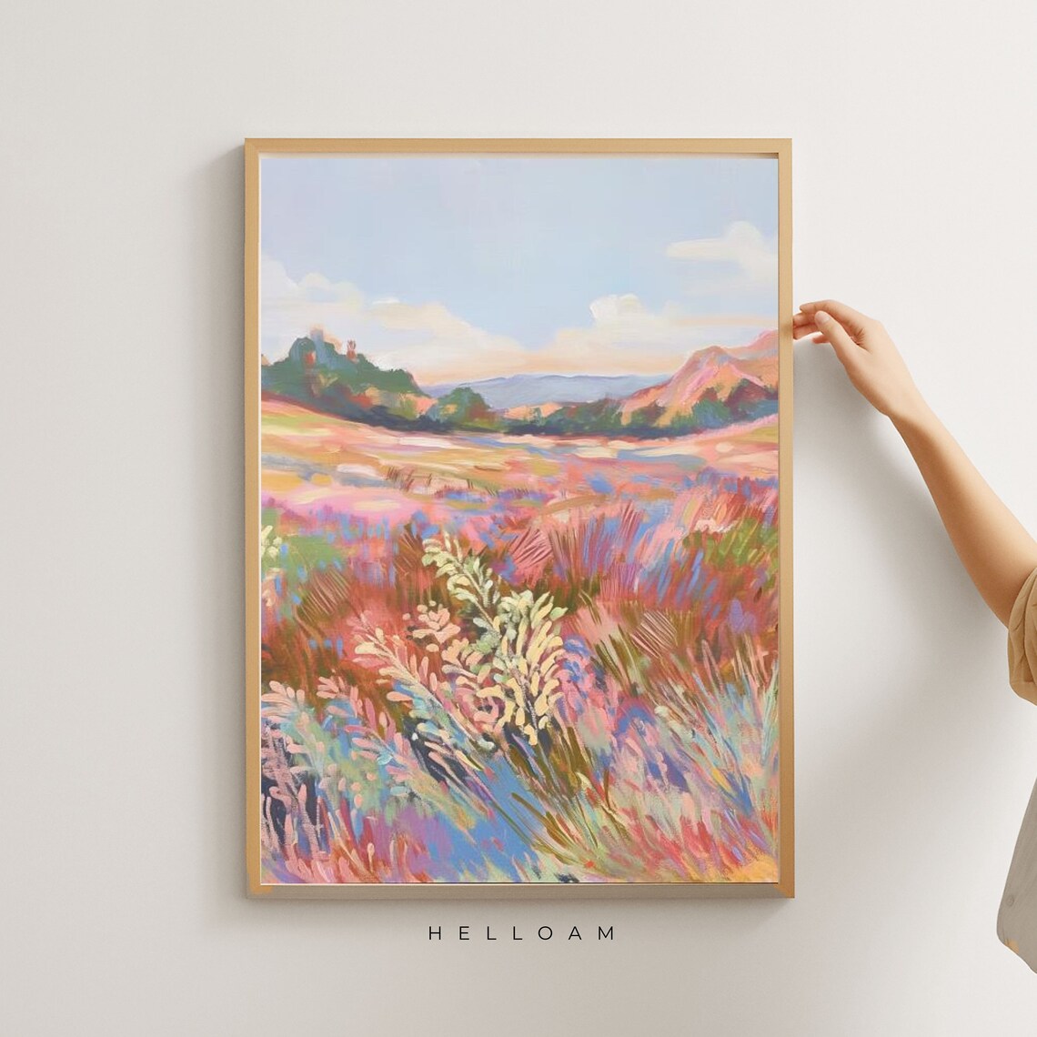Wildflowers Field Vintage Landscape Art Print - Image 3