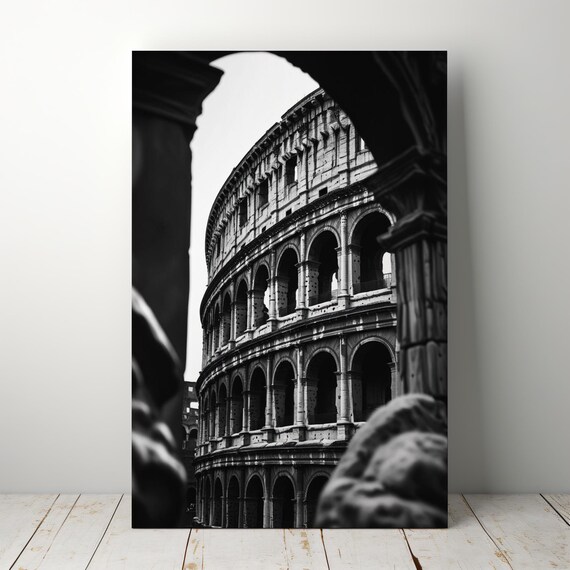 Colosseum Rome Print, Realist Travel Poster