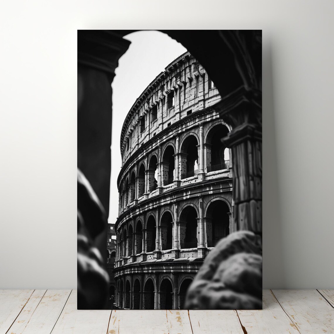 Colosseum Rome Print, Realist Travel Poster