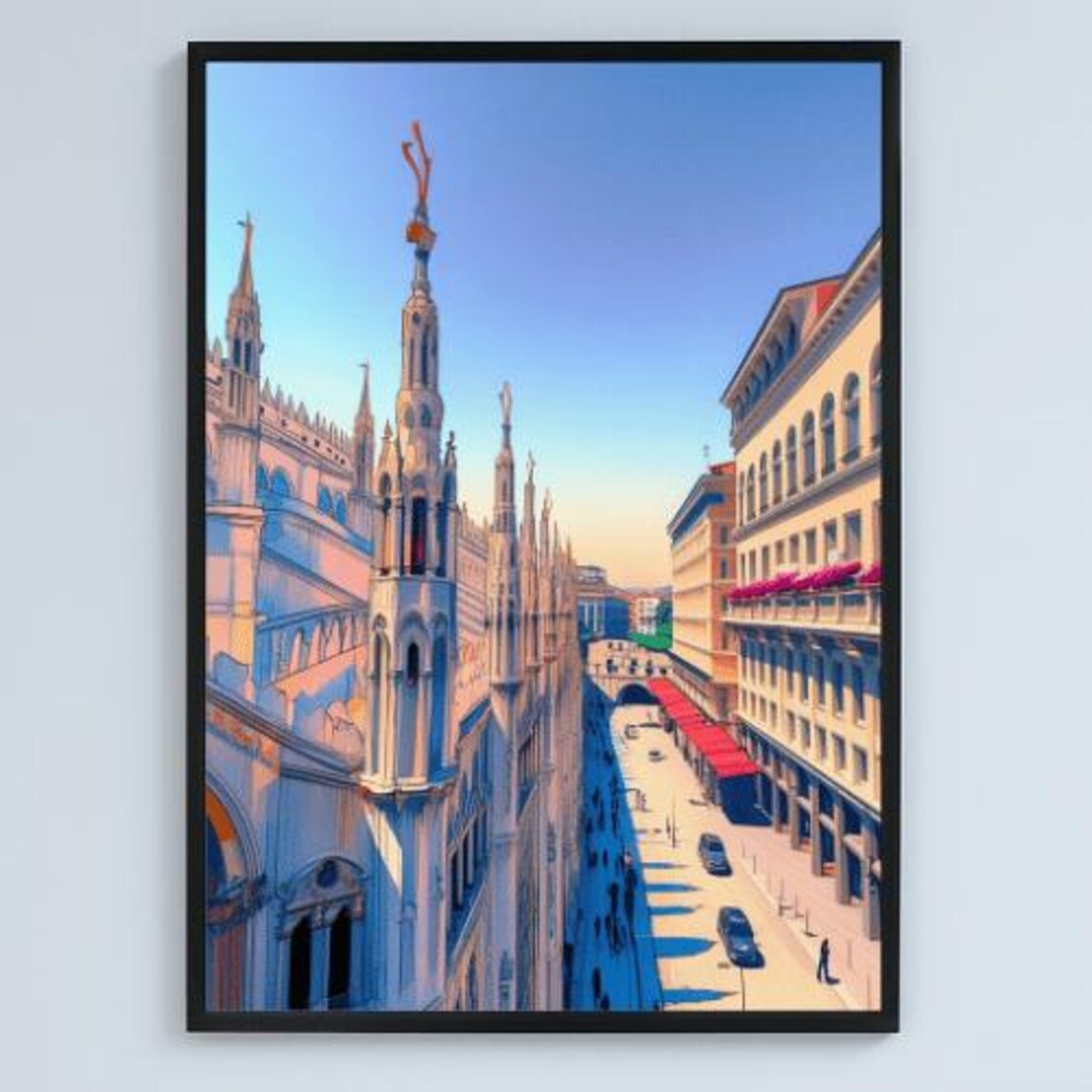 Milan Italy Wall Art Print Realism Duomo Cityscape