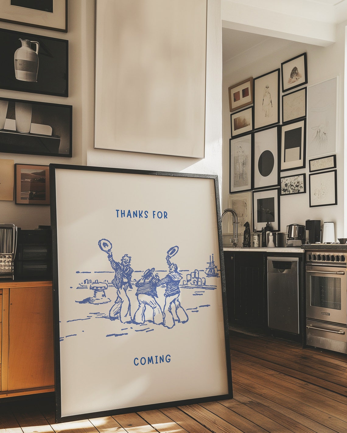 Thanks For Coming Vintage Sailor Sketch Coastal Farewell Poster - Image 2