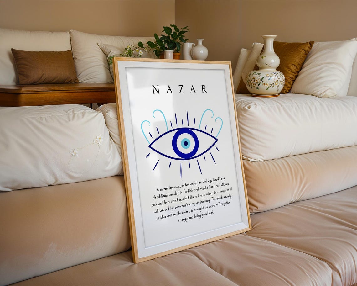 Nazar Blue Evil Eye Turkish Amulet Protection Meaning Poster - Image 2
