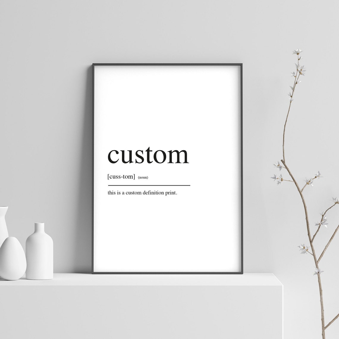 Custom Definition Dictionary Typography Personalised Gift Word Poster