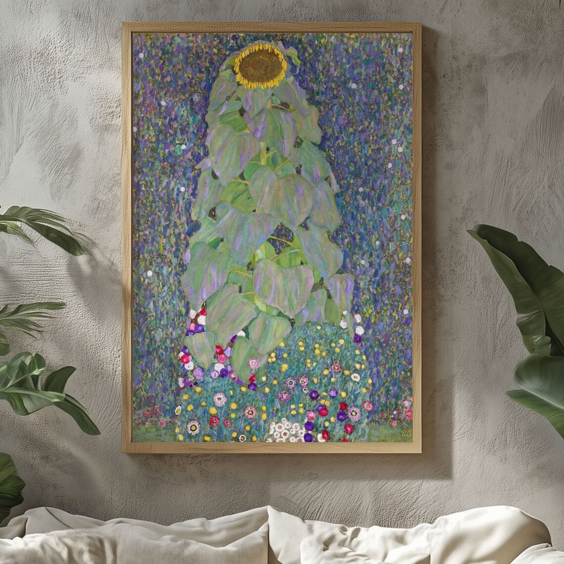 Gustav Klimt The Sunflower Tall Floral Garden Painting Art Print - Image 3