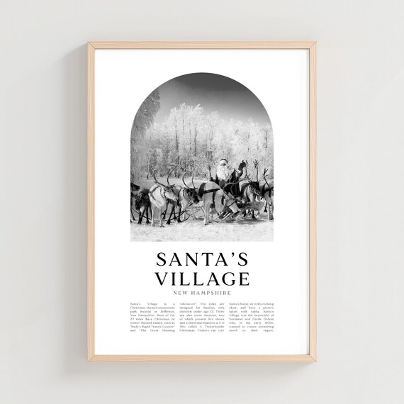 Santa's Village New Hampshire Reindeer Snow Scene Photo Poster
