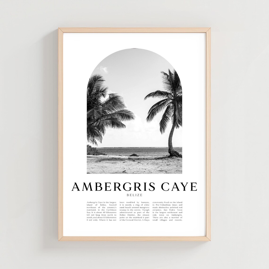Ambergris Caye Travel Poster Print Wall Art Belize City Gift Decor Ce21m