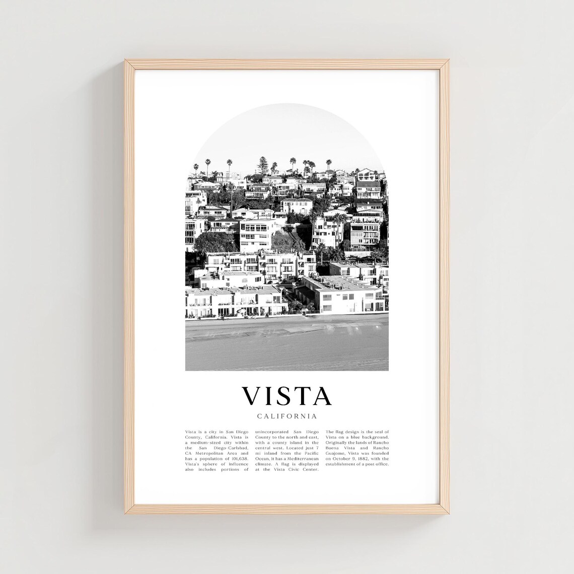 Vista Travel Poster, City Gift Decor Art Print