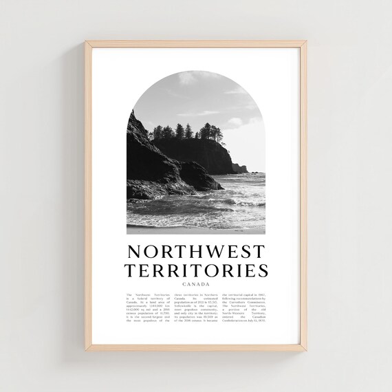Northwest Territories Canada Black and White Coastal Cliffs Photo Poster
