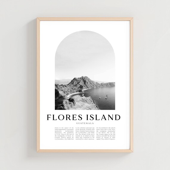 Flores Island Travel Poster Print Wall Art Guatemala City Gift Decor Ce45m