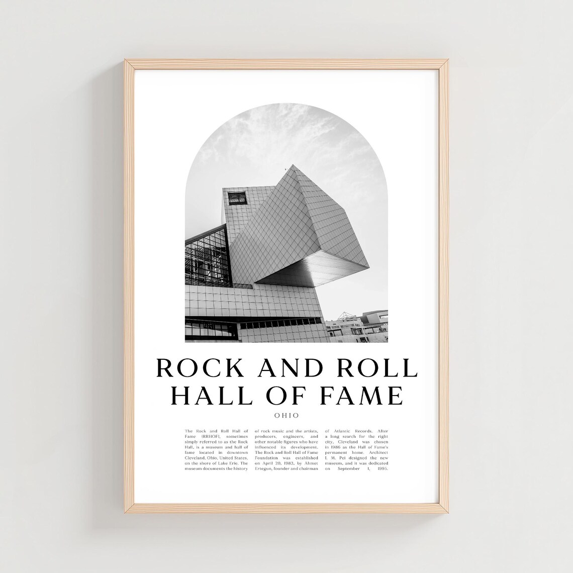 Rock and Roll Hall of Fame Cleveland Ohio Minimalist Photo Poster