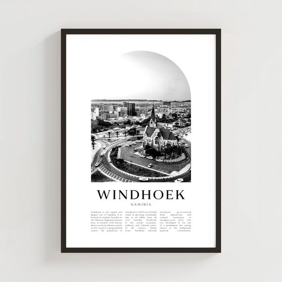 Windhoek Travel Poster Print Wall Art Namibia City Gift Decor Af90m