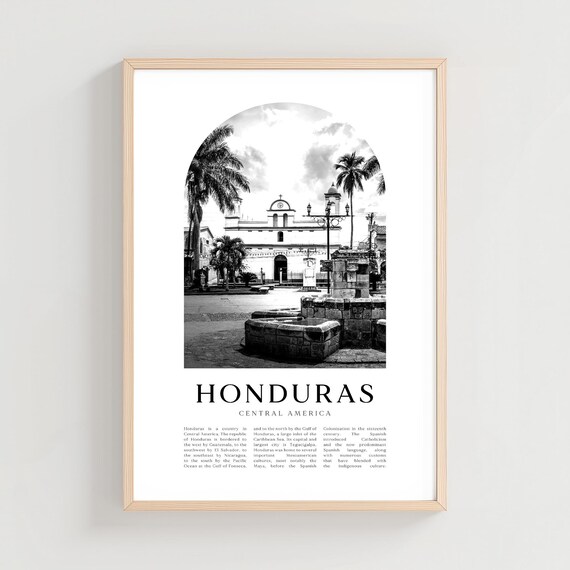 Honduras Travel Poster Print Wall Art America City Gift Central Decor Ce09m