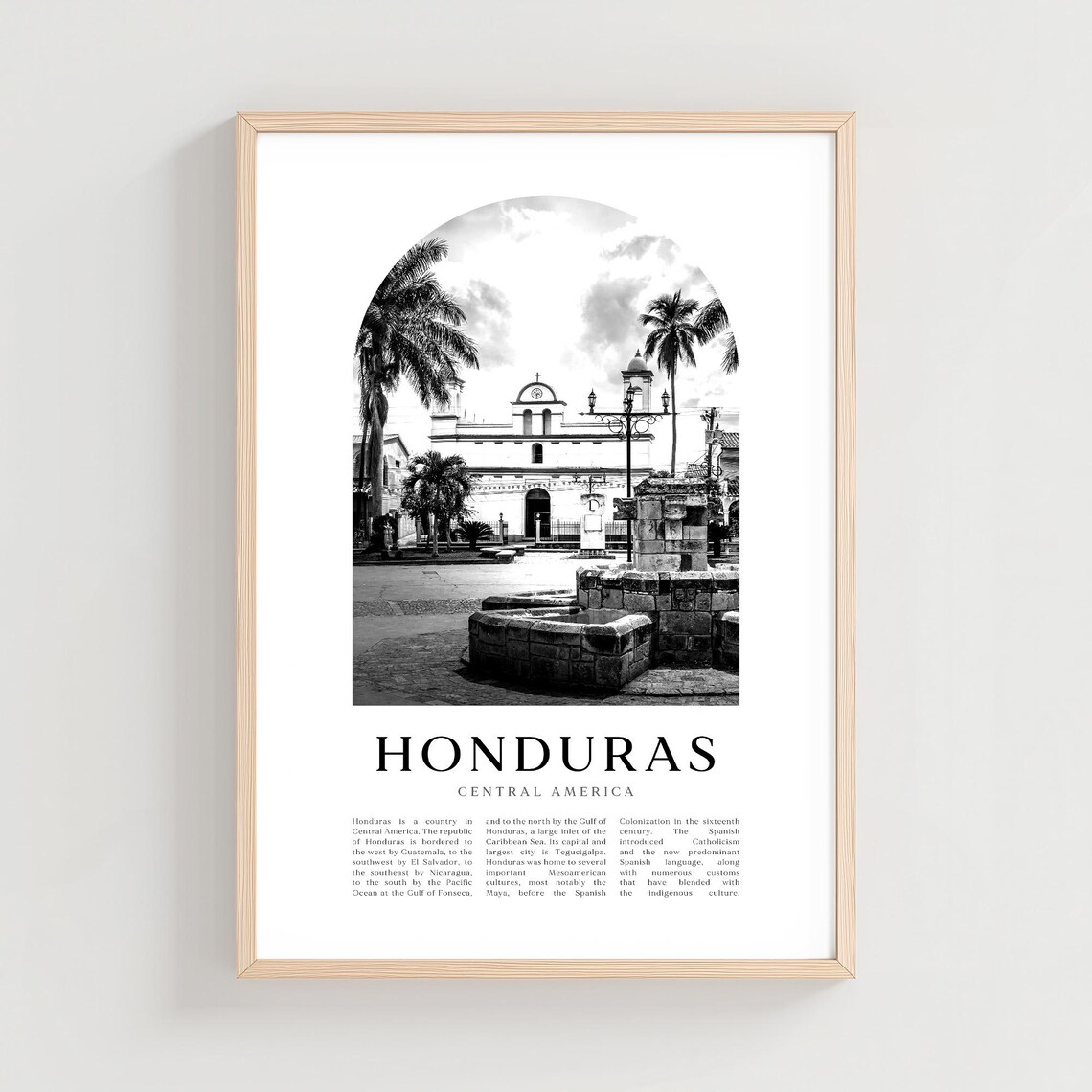 Honduras Travel Poster Print Wall Art America City Gift Central Decor Ce09m