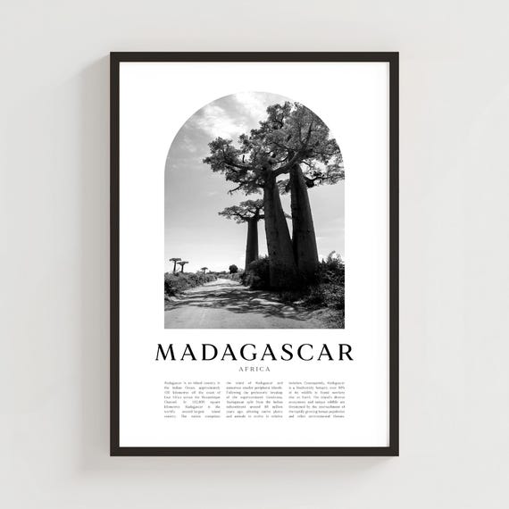 Madagascar Travel Poster Print Wall Art Africa City Gift Decor Af65m