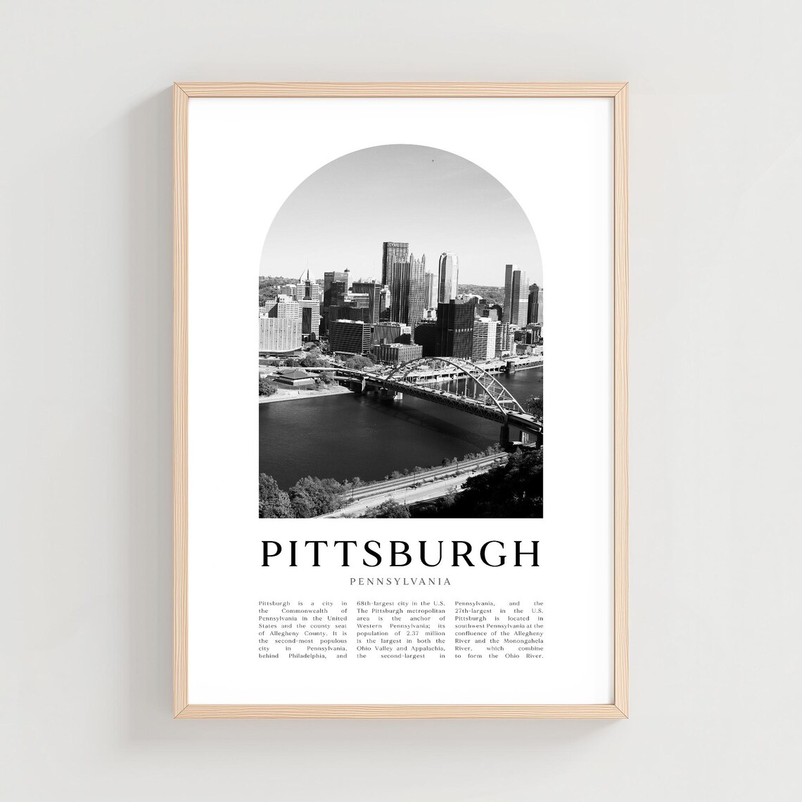 Pittsburgh Travel Gift Pennsylvania Poster Print