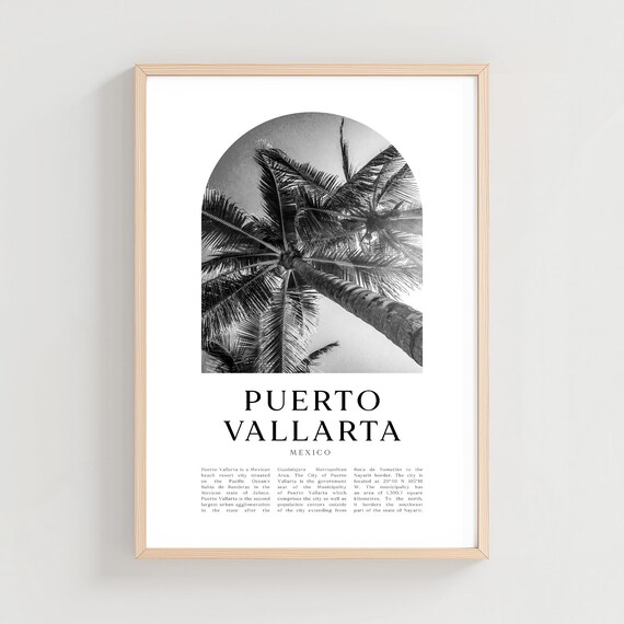 Puerto Vallarta Travel Poster Print Wall Art Mexico City Gift Na197m
