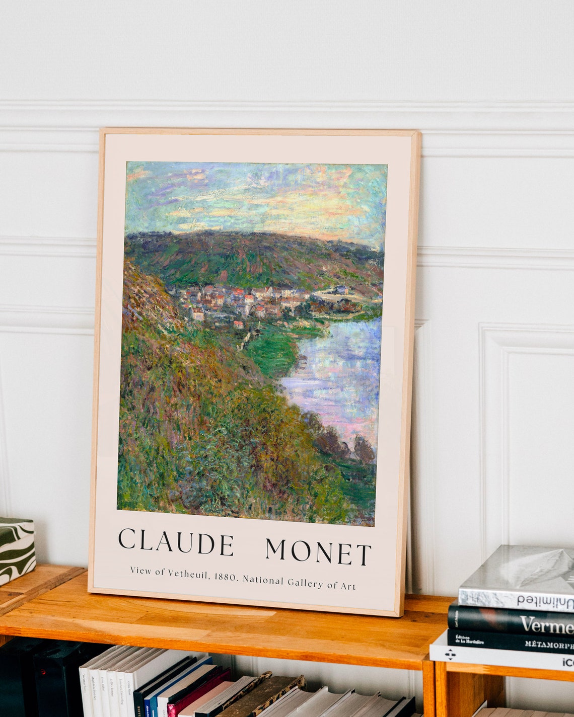 Claude Monet View of Vetheuil 1880 Riverside Village Landscape Poster - Image 3