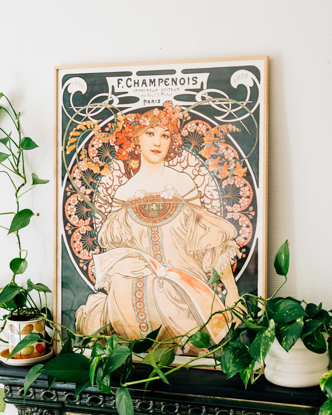 Alfons Mucha Art Nouveau Exhibition Poster, Art Print - Image 3