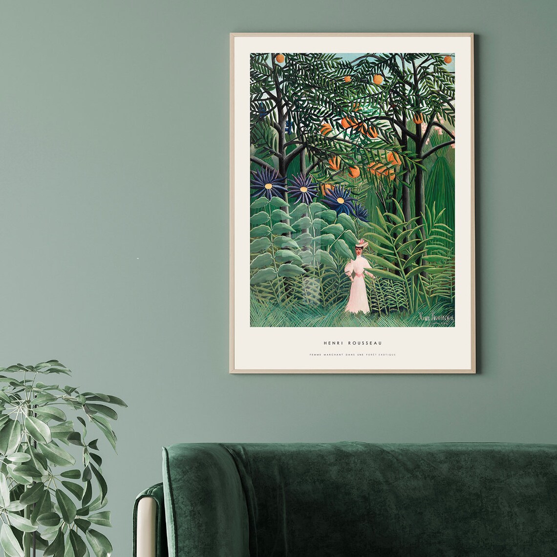Rousseau Woman Walking in an Exotic Forest Art Print - Image 2