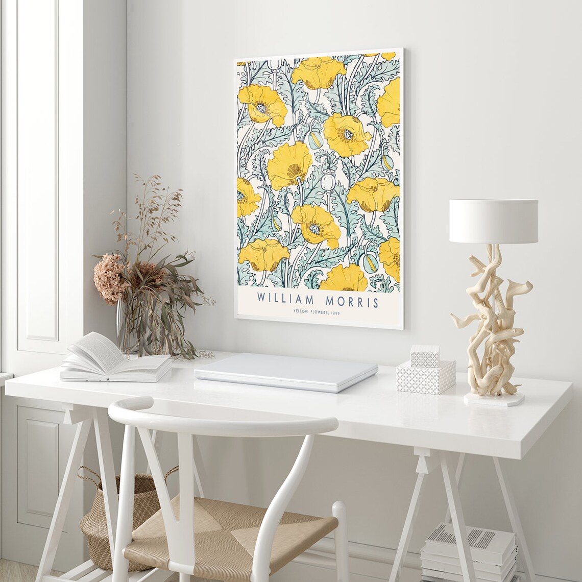 William Morris Yellow Flowers, Art Nouveau Poster Print - Image 4