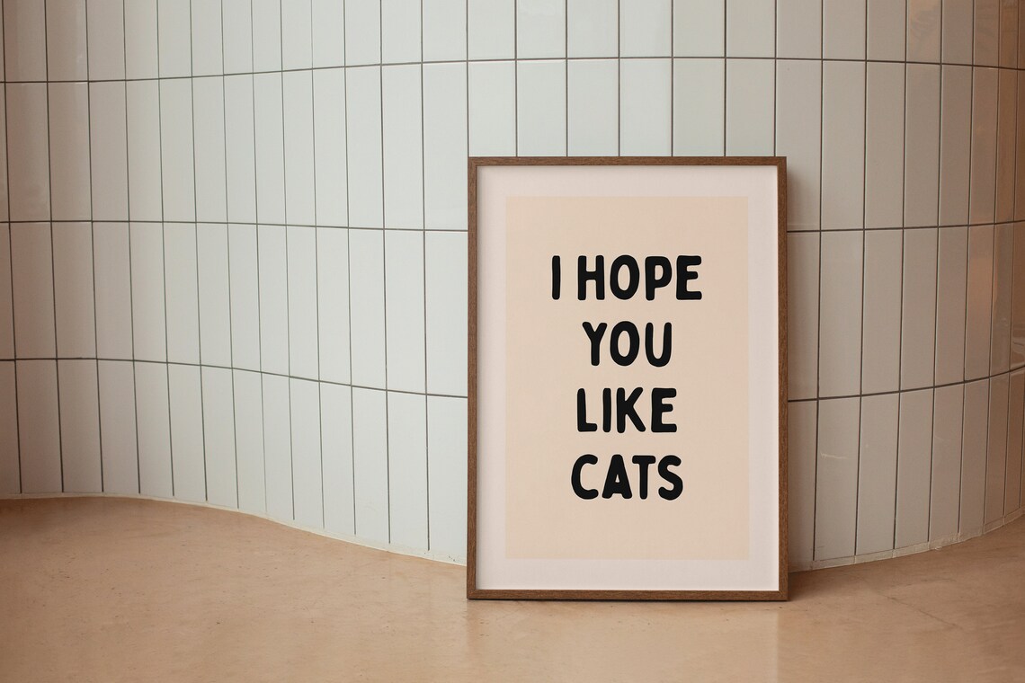 Cat Mom Funny Neutral Apartment Living Room Art Print - Image 2
