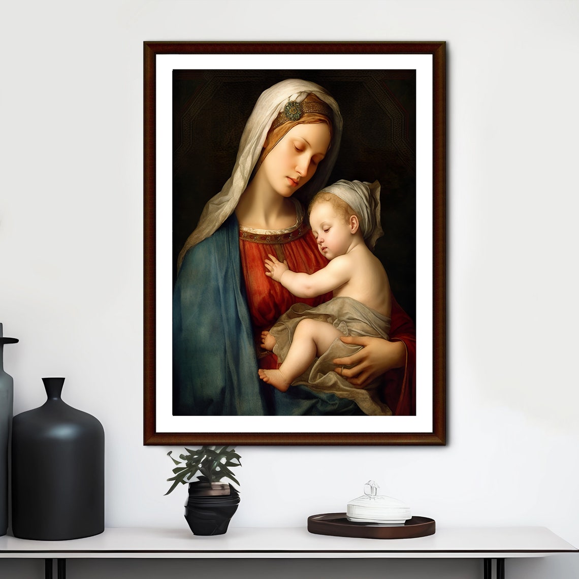 Madonna and Child Renaissance Vintage Religious Art Wall Poster
