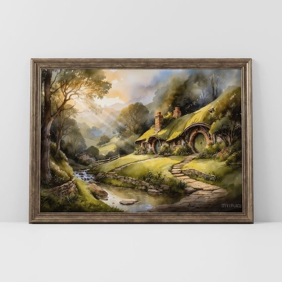 Fantasy House In The Shire Fine Poster Print