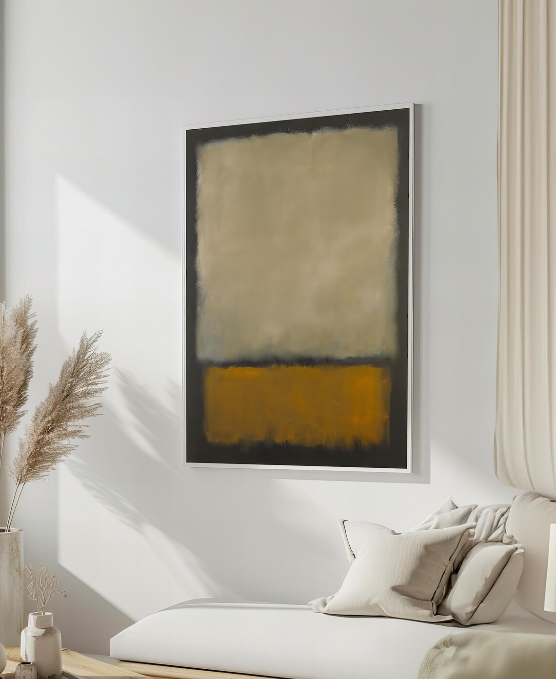 Mark Rothko Style Soft Beige And Warm Mustard Abstract Art Poster