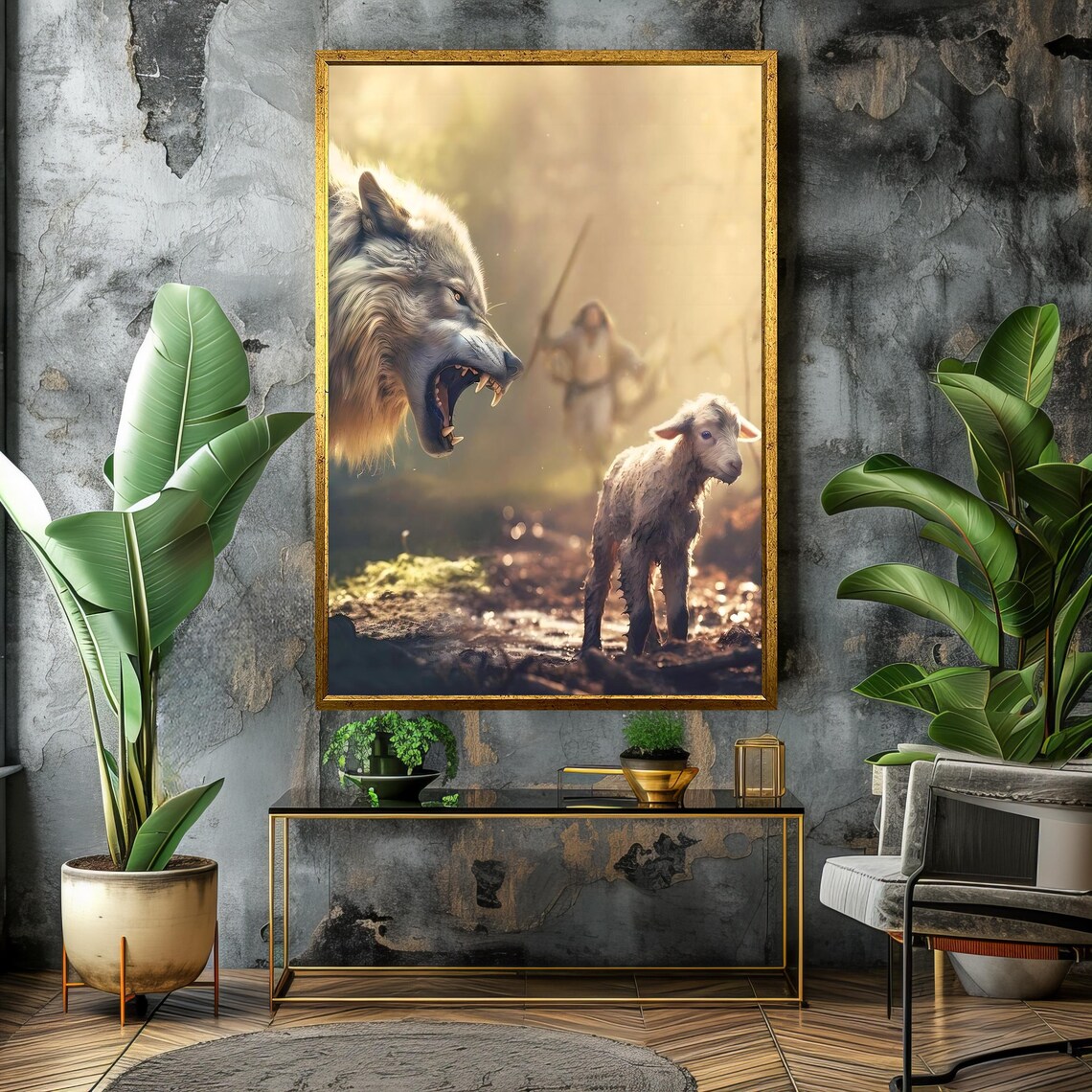 Good Shepherd And The Lost Lamb, Christian Decor - Image 4