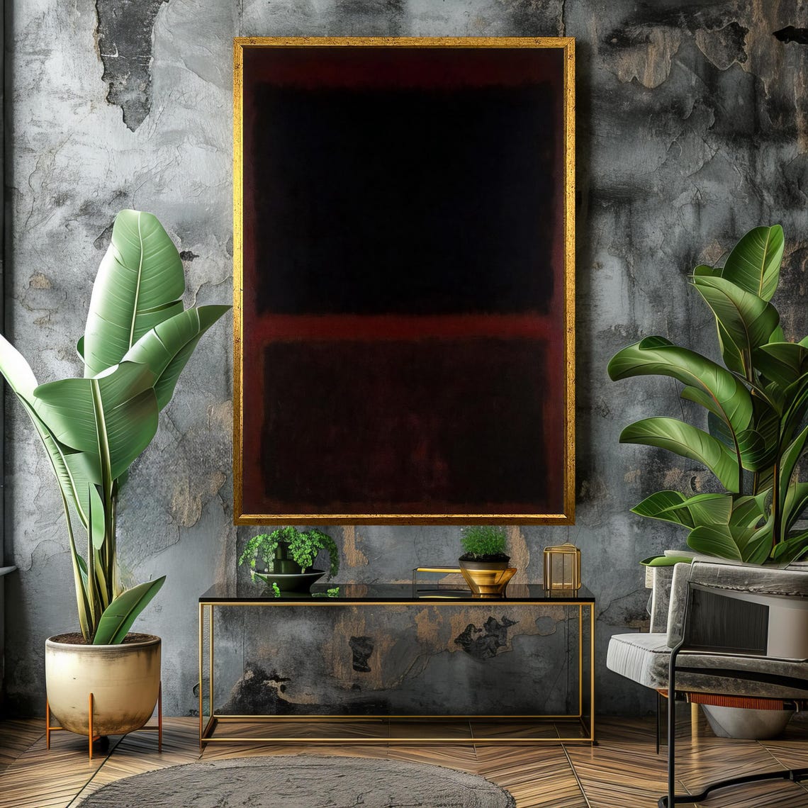 Mark Rothko Style Deep Black With Subtle Red Abstract Art Poster - Image 4