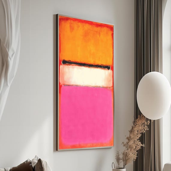 Mark Rothko Color Field Painting Bold Orange Pink And White Abstract Art Ideal Gift For Modern Art Enthusiasts