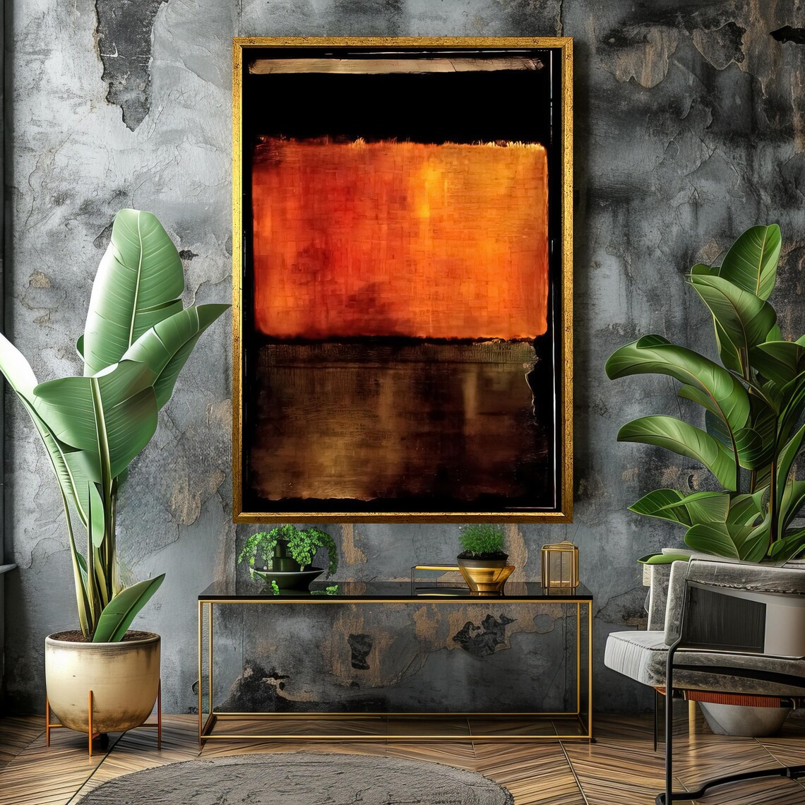 Orange And Black Abstract Painting Mark Rothko Art With Rich Hues For Modern Home Decor Unique Gift Idea - Image 4