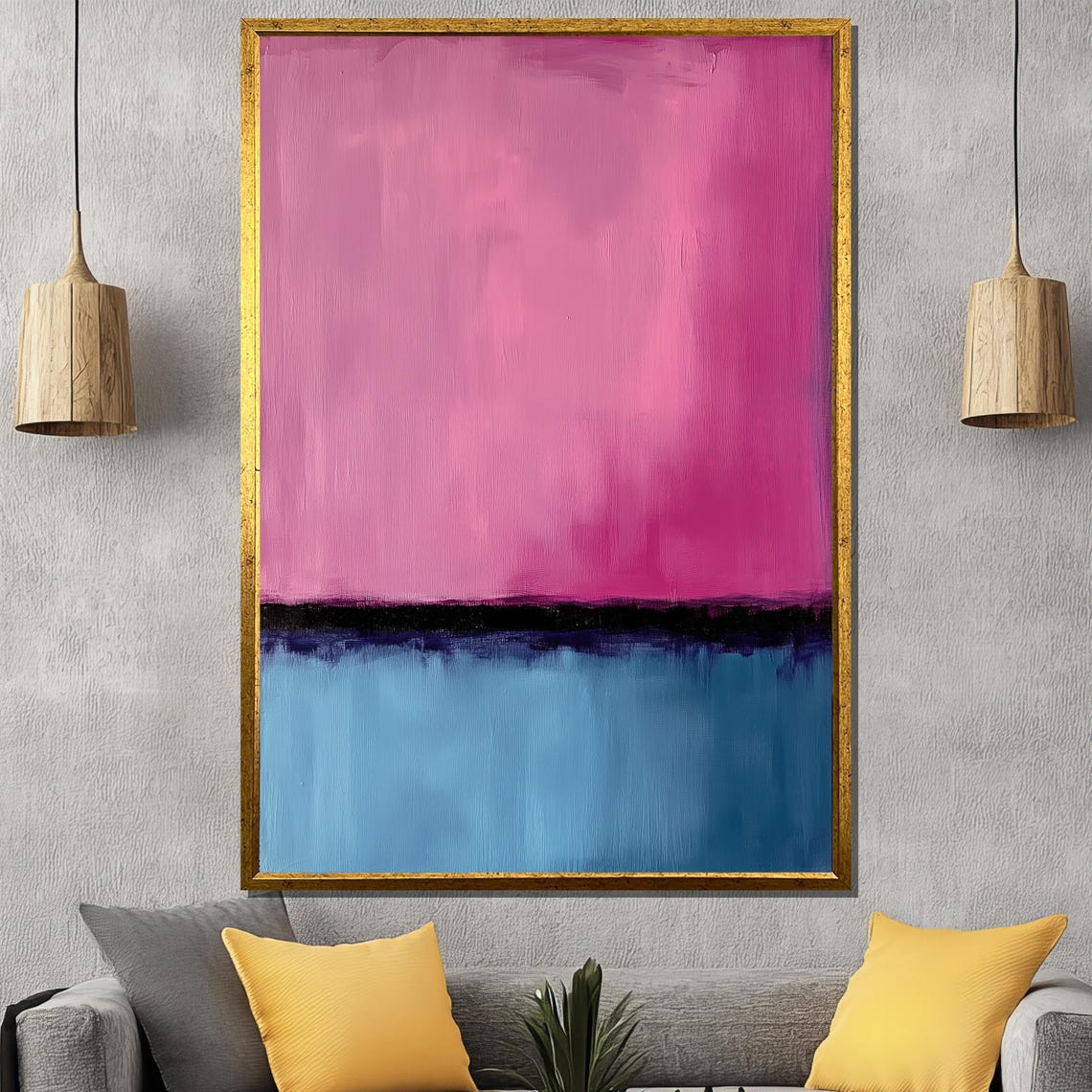 Rothko Style Pink Blue Color Block Abstract Minimalist Poster