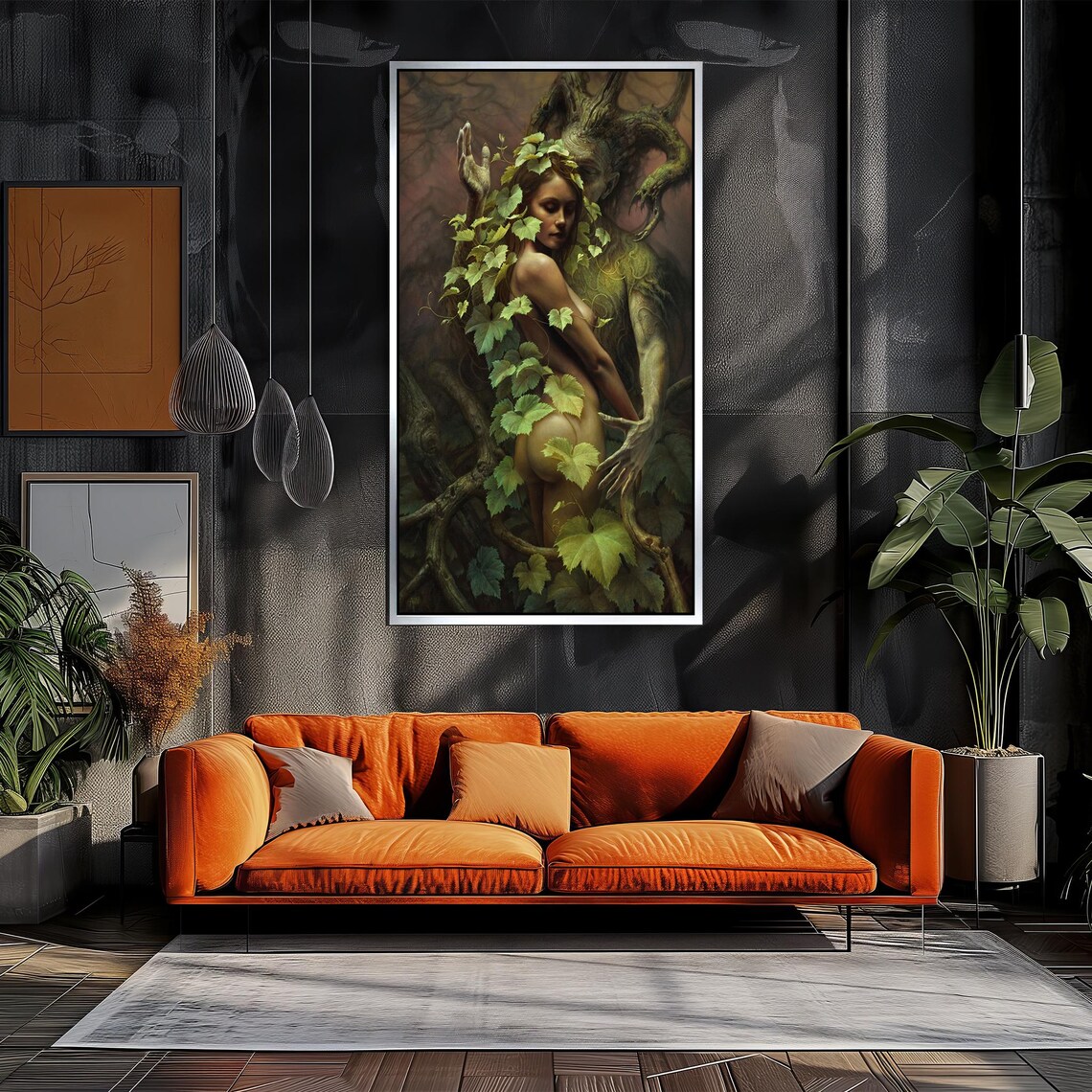 Enchanted Embrace Mystical Woman Entwined With A Forest Tree Spirit Poster - Image 3