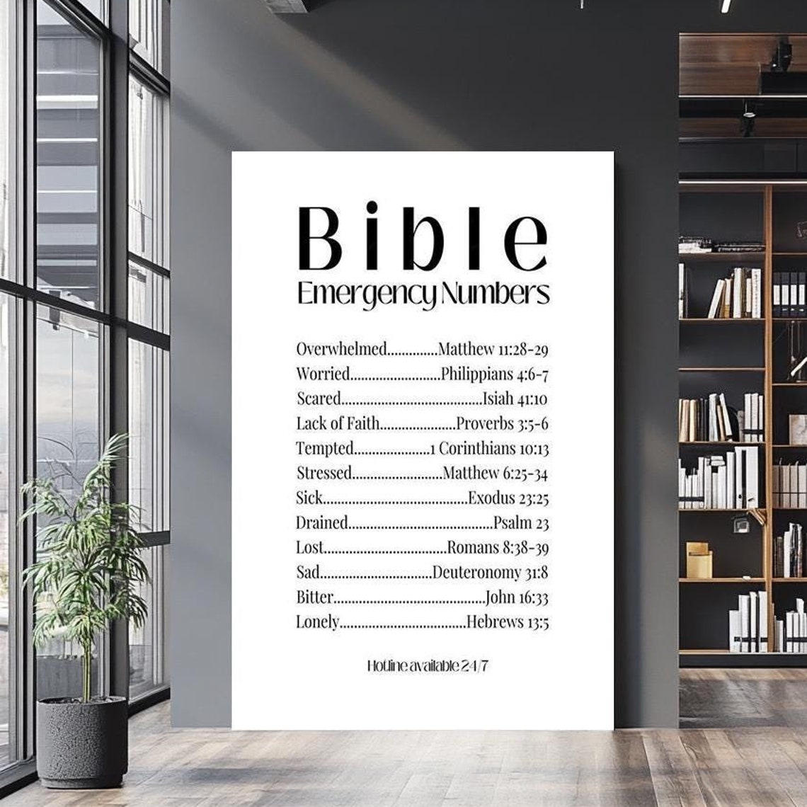 Inspirational Bible Emergency Numbers Wall Art For Christian Home Dcor Scripture Based Encouragement Wall - Image 5