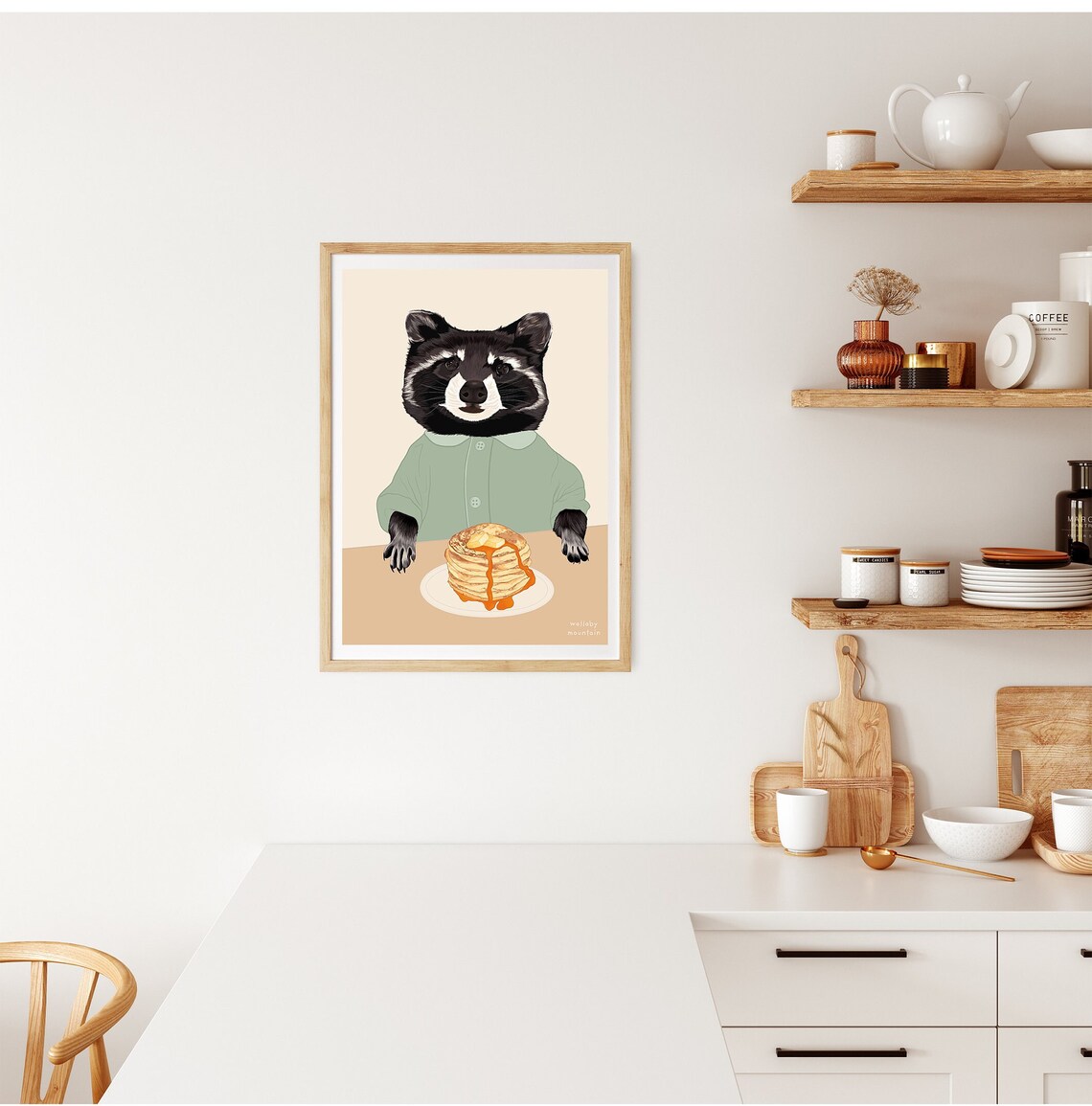 Raccoon Art Print, Funny Animal Nursery Decor - Image 3