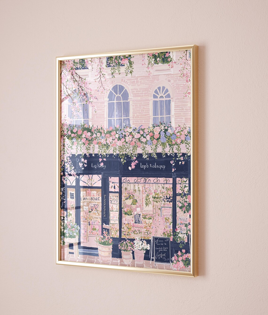 London Floral Shop Facade Pink Brick English Flower Store Poster - Image 2