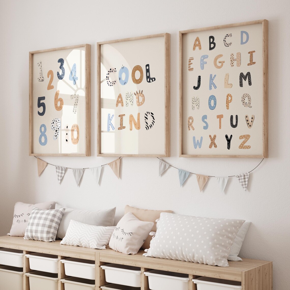 Alphabet A to Z Decorated Letter Kids Room Print Nursery Learning Art - Image 2