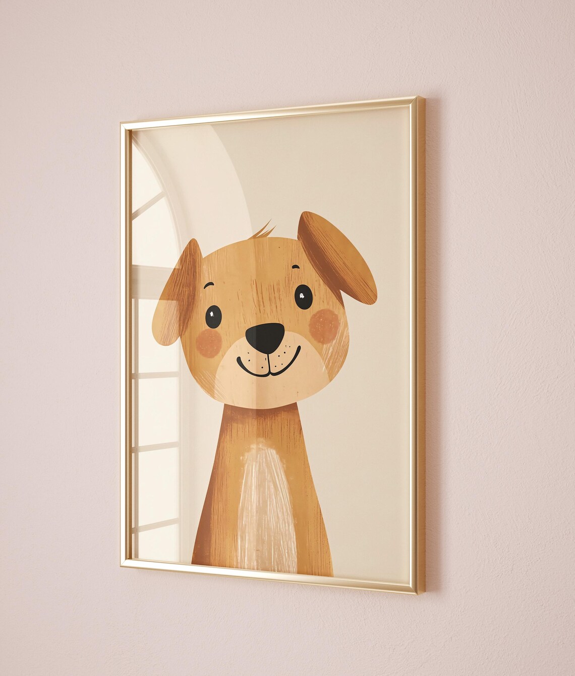Cute Golden Puppy Dog Kids Room Animal Nursery Poster Art Decor - Image 2