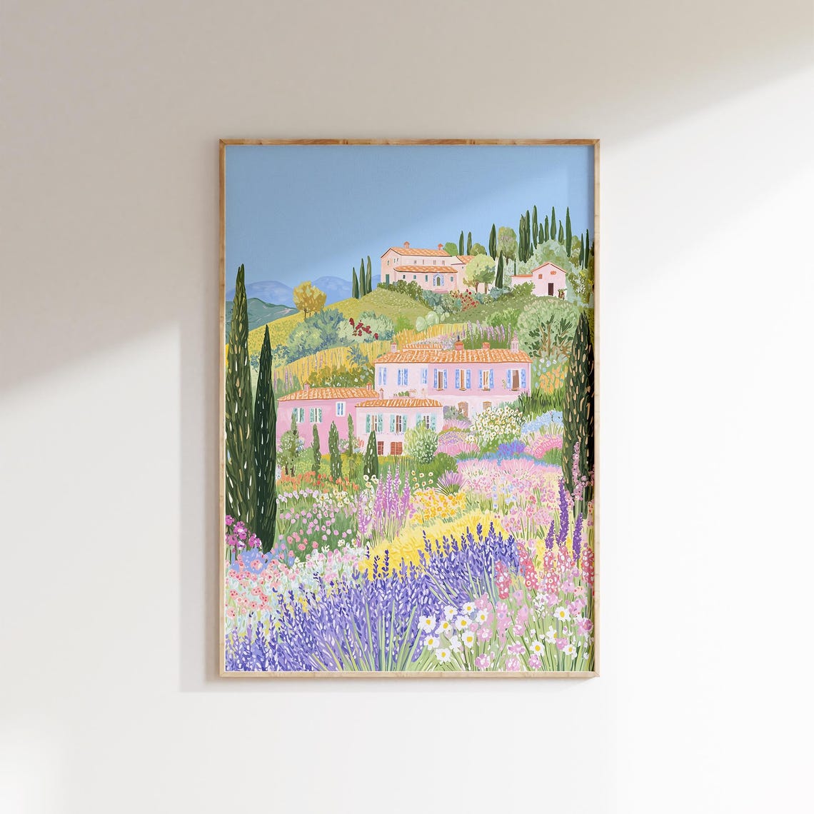Provence Hillside Villas Lavender Wildflower Meadow Summer Poster - Image 2
