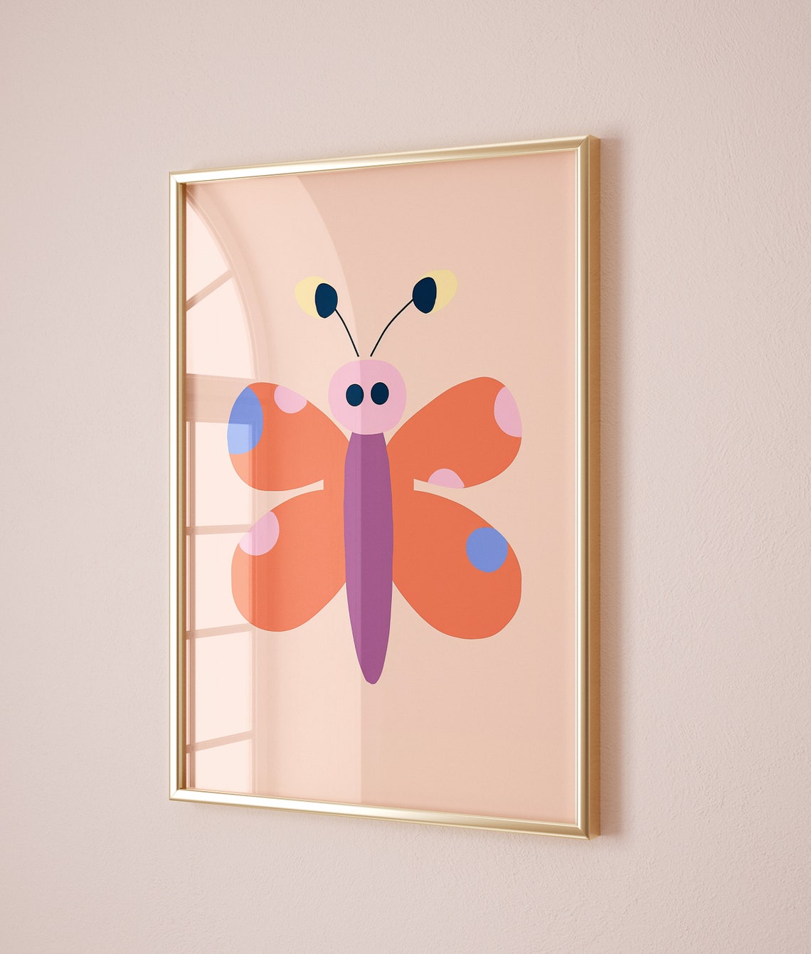 Adorable Butterfly Art Print Colorful Nursery Decor Playful Kids Room Wall Art Eclectic Nursery Decor
