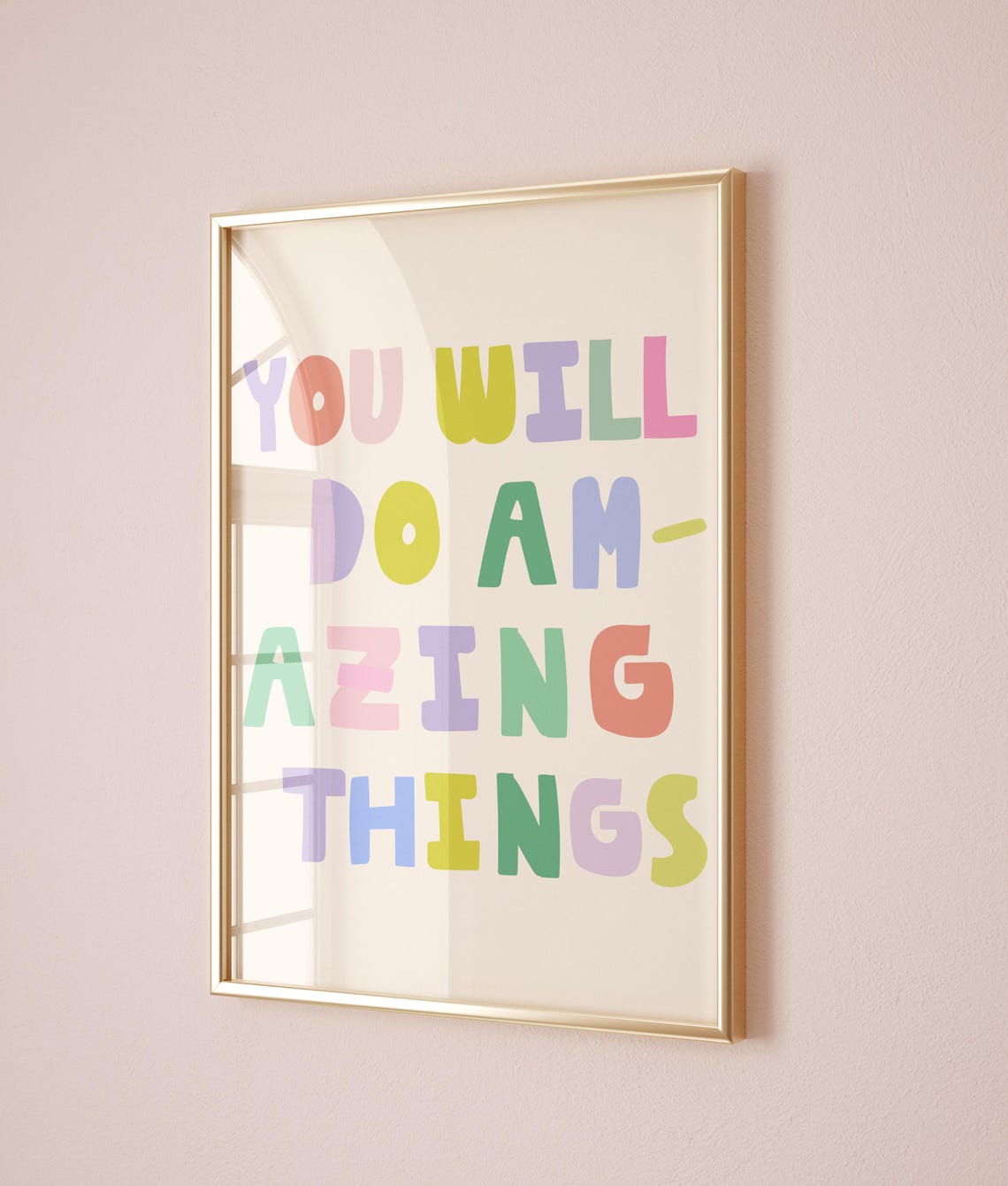 You Will Do Amazing Things Rainbow Letters Inspirational Kids Poster - Image 2