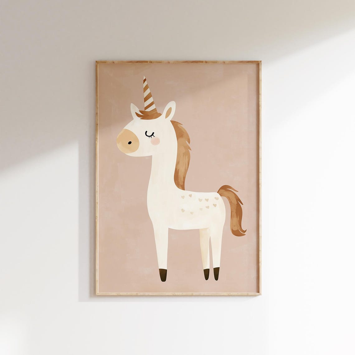 Adorable Unicorn Wall Art Nursery Print Girls Room Decor Magical Animal Poster Pink Pastel Kids Room Unicorn Themed Art - Image 2