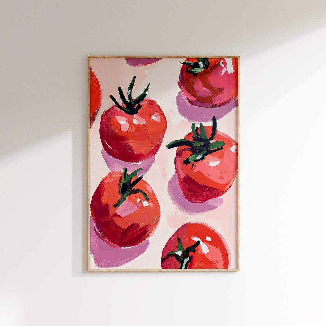 Vibrant Red Tomatoes Painterly Still Life Dopamine Kitchen Art Poster - Image 4