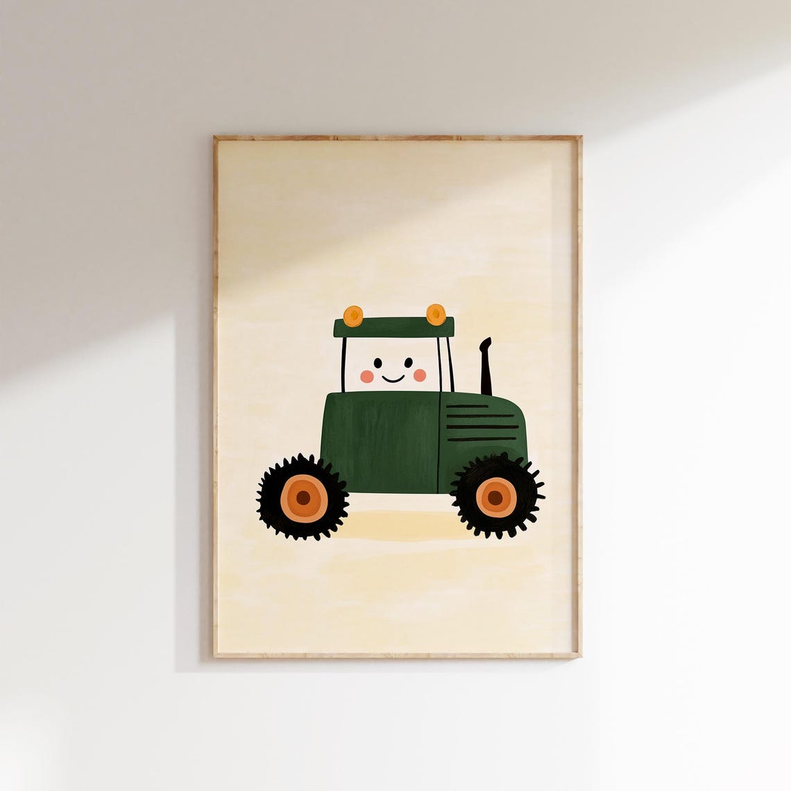 Cute Smiling Green Tractor Playroom Nursery Kids Room Art Poster - Image 3