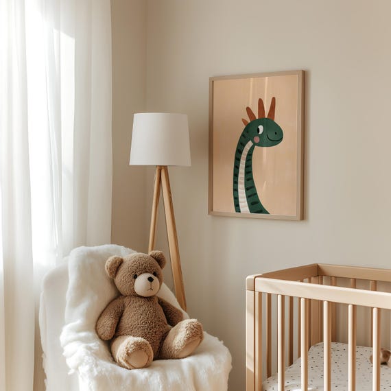 Colorful Dinosaur Wall Art Kids Room Decor Playful Nursery Print Dinosaur Poster Toddler Wall Art Print