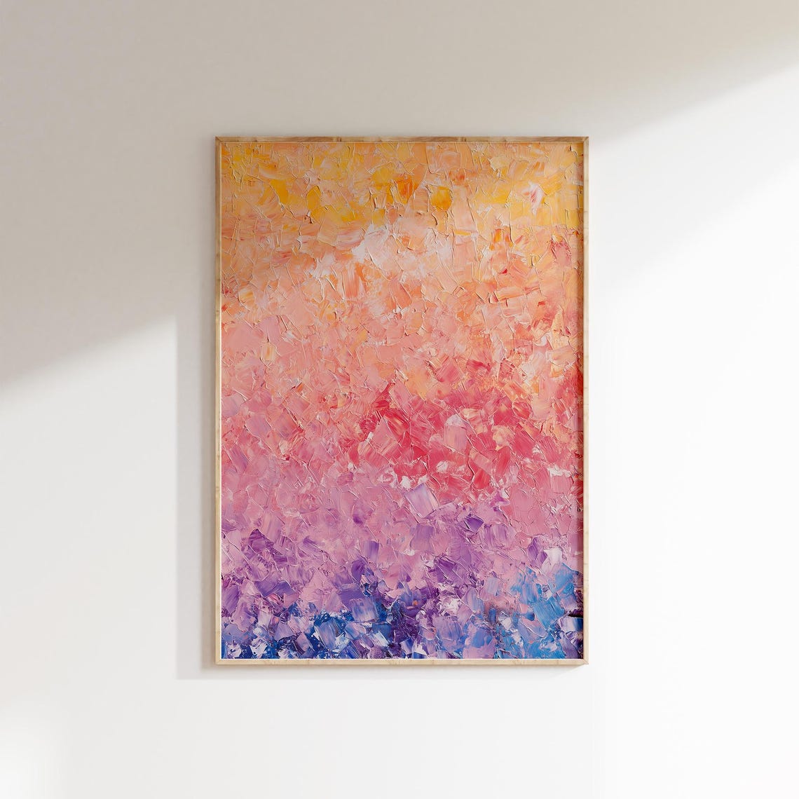 Peach Orange Pink Purple Blue Ombre Textured Abstract Poster