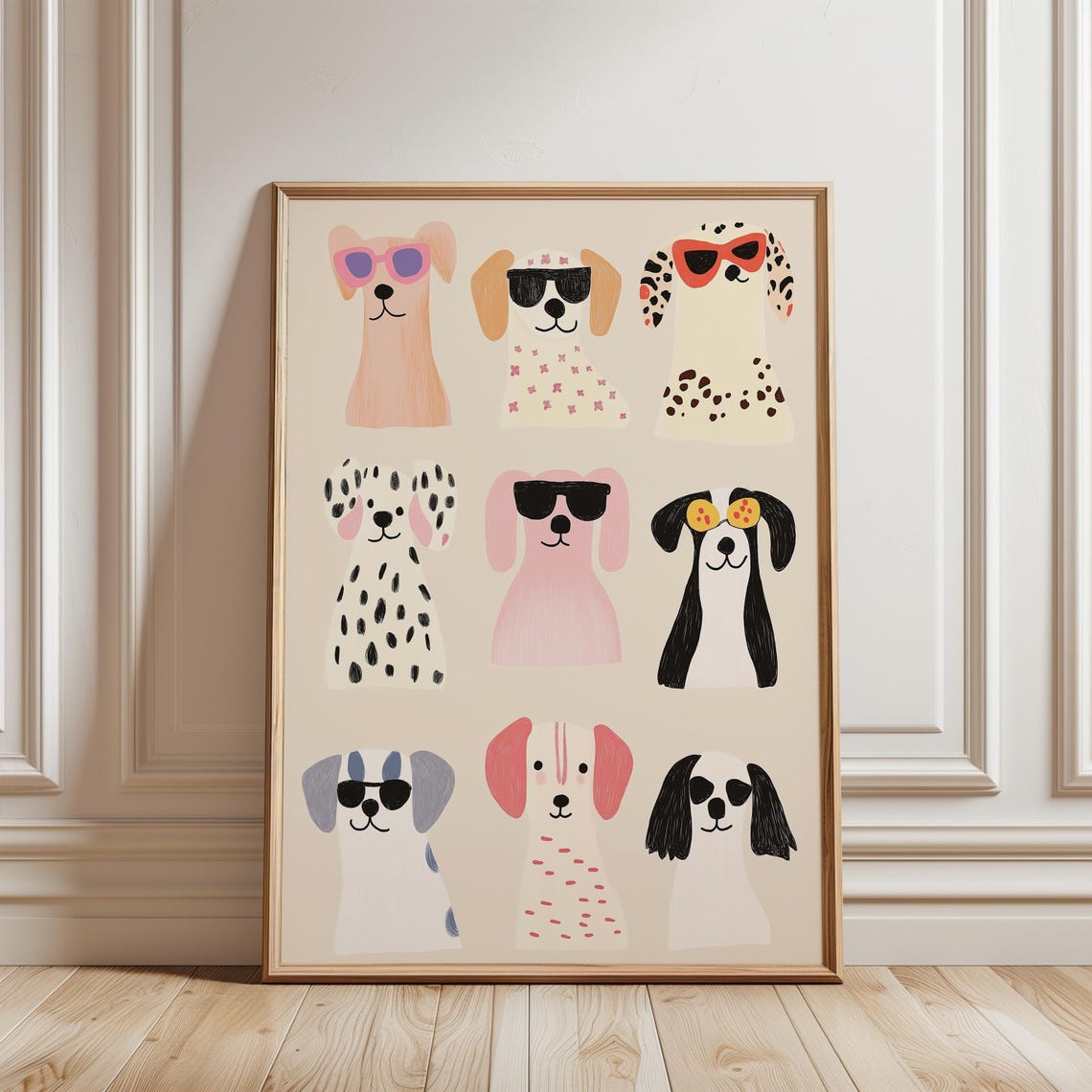 Playful Puppy Illustration Kids Room Dog Art Nursery Animal Print Cute Dog Poster Pet Lover Decor Colorful Dog Wall Art Dog Lover Gift